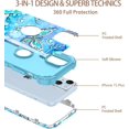 thumbnail image 6 of Rancase Compatible with iPhone 15 Plus Case,Heavy Duty Shockproof 3 in 1 Protection Hard Plastic+Silicone Rubber Hybrid Full-Body Drop Protective Case for Apple iPhone 15 Plus,PowderBlue, 6 of 7