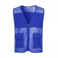 thumbnail image 3 of purcolt Womens Mesh Breathable Safety Vests Reflective Strip Sleeveless Full-Zip High-Visibility Waistcoats Blue 2XL, 3 of 5