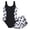 Black, variant on lnmuld 2 Piece Swimsuit for Girls Floral Print Sleeveless Swimsuit for Big Kids Beach Pool Water Park Swimwear Color:Black,Size:12-13 Years