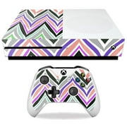 MightySkins MIXBONES-Colorful Chevron Skin Decal Wrap for Microsoft Xbox One S - Colorful Chevron