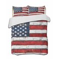 thumbnail image 2 of Quilts Twin XL Size, Vintage American Flag Soft Comforter Bedding Set for Bed, Country Wooden USA Flag Lightweight Quilted Bedspread with Pillow Cover(2 Pieces) for All Season, 68x98 Inch, 2 of 6