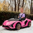 thumbnail image 2 of VOLTZ TOYS Lamborghini SIAN FKP 37 12V Ride on Car with Scissor Doors and Remote Control, Licensed - Pink, 2 of 7