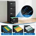 thumbnail image 4 of Fesbos 4 Drawer File Cabinet with Lock, File Cabinets for Home Office,18" Deep Vertical Metal Black File Cabinet Office Storage Cabinet Organizer for Letter/Legal / A4, 4 of 11
