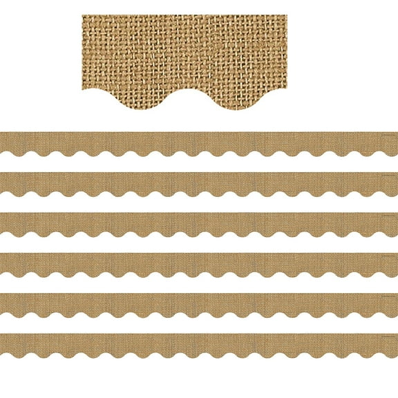 Teacher Created Resources TCR3552-6 Shabby Chic Burlap Border Trim 6 Packs