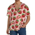 thumbnail image 3 of Wukai Cute Strawberry Men's Casual Short-Sleeve Button Down Shirt - Lightweight Summer Dress Shirt for Daily Wear-Medium, 3 of 7