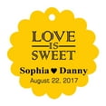 thumbnail image 1 of 100 PCS Love is Sweet Custom Made Scallop Edge Rong Hang Tags Personalized Wedding Party Favor Gift Tags, 1 of 1