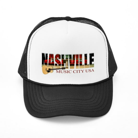CafePress - Nashville Music City USA - Adjustable Unisex Printed Trucker Hat with Mesh Back