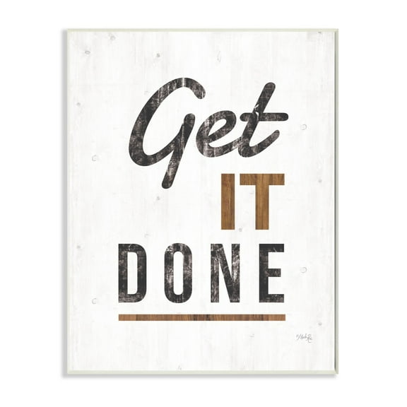 The Stupell Home Decor Get It Done Distressed Texture White Wood Look