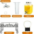 thumbnail image 6 of 1 Gallon Glass Drink Dispensers for Parties, 2PACK Beverage Dispenser with Stand, Ice Cylinder and Stainless Steel Spigot 100% Leakproof, Beverage Dispenser for Lemonade Sun Tea, 6 of 6