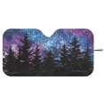 thumbnail image 3 of Xixirimido Car Windshield Sun Shade Universal Fit for SUV Truck Sedan Auto Front Window Sunshade Sun Visor Block UV Rays Keep Cool Car Accessories, Forest Starry Night, 3 of 8