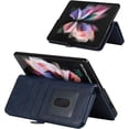 thumbnail image 3 of Samsung Galaxy Z Fold 3 5G Wallet Case with Detachable S Pen Holder,Magnetic [9 Card Slots] Removable Adjustable Crossbody Necklace Lanyard Shoulder Strap Zipper PU Leather Case,Blue, 3 of 14