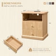 thumbnail image 3 of Aitjunz 23'' Tall Modern 2 Drawers Night Stand, Wooden Nightstand with Charging Station, Large Mid Century Beside Table w/Open Shelf, End Table for Living Room and Bedroom, 3 of 7