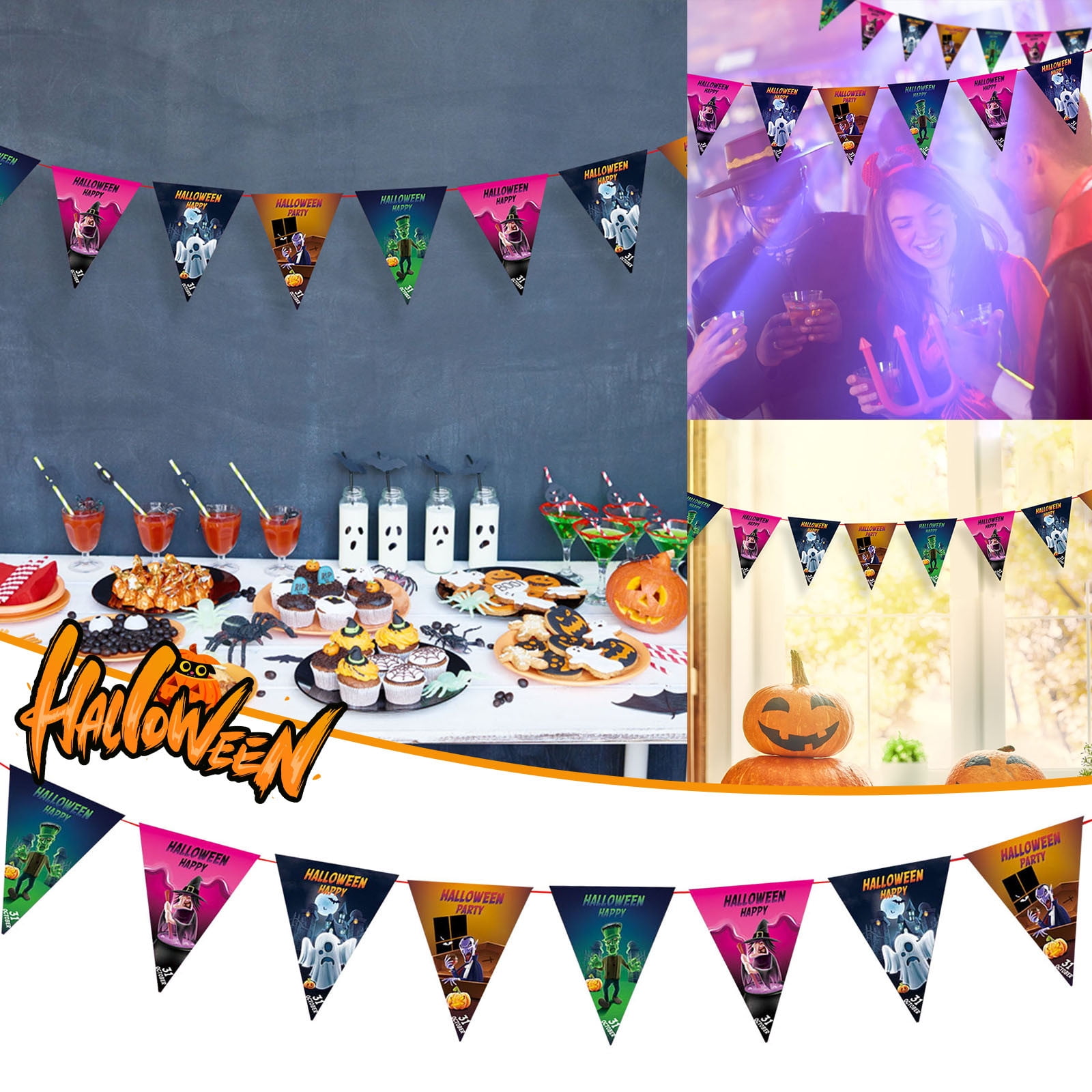 Halloween Halloween Flag Decoration Paper Shopping Mall Kindergarten halloween-halloween-flag-decoration-paper-shopping-mall-kindergarten
