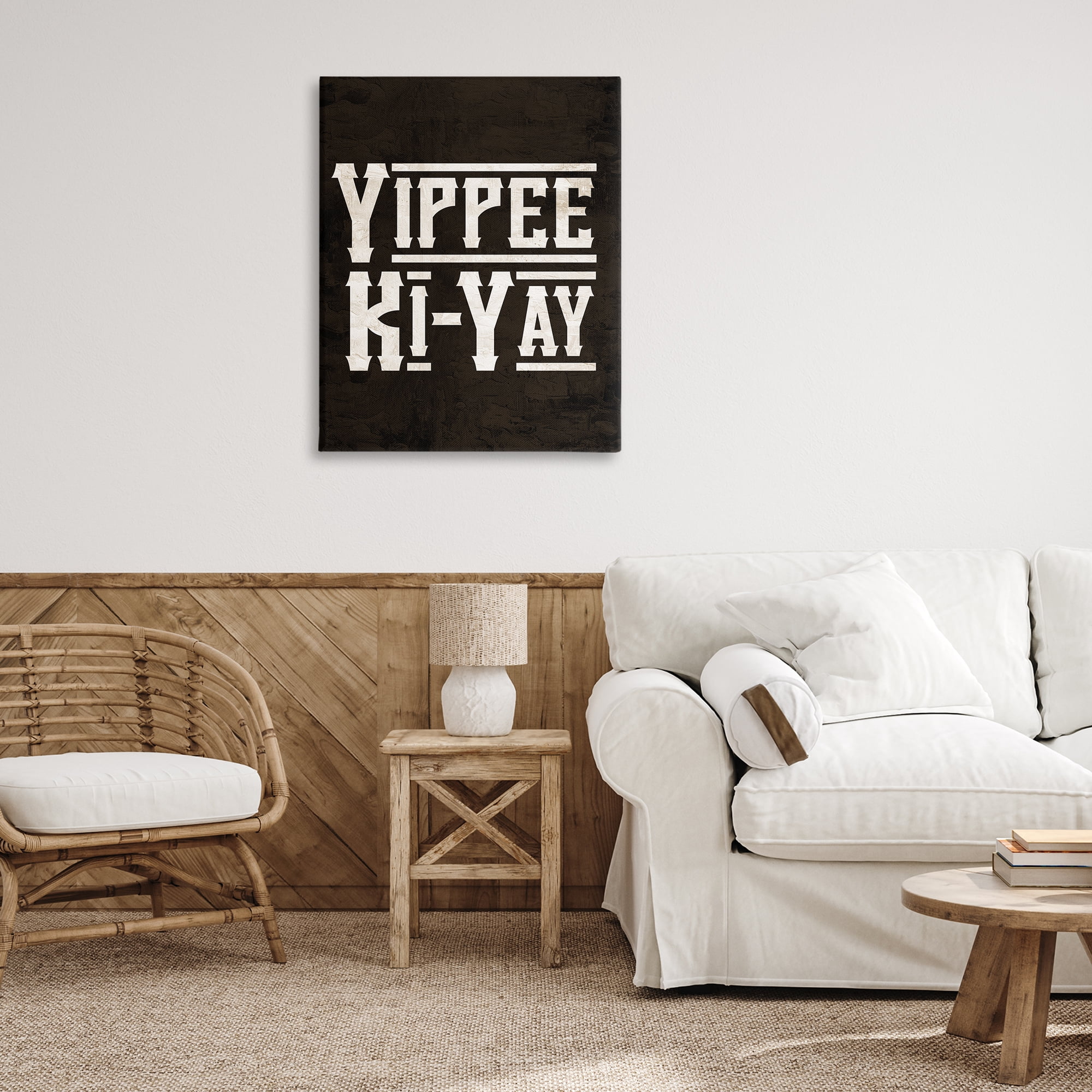 Stupell Industries Yippie Ki-Yay Saying Text & Numbers Painting Wrapped Canvas Art Print Wall Art, 30 x 40