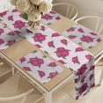thumbnail image 2 of Ambesonne Floral Table Runner & Placemats, Retro Flower Bouquets Bloom, Placemat 4 pcs + Runner 12"x72", Magenta Green Pale Pink, 2 of 2
