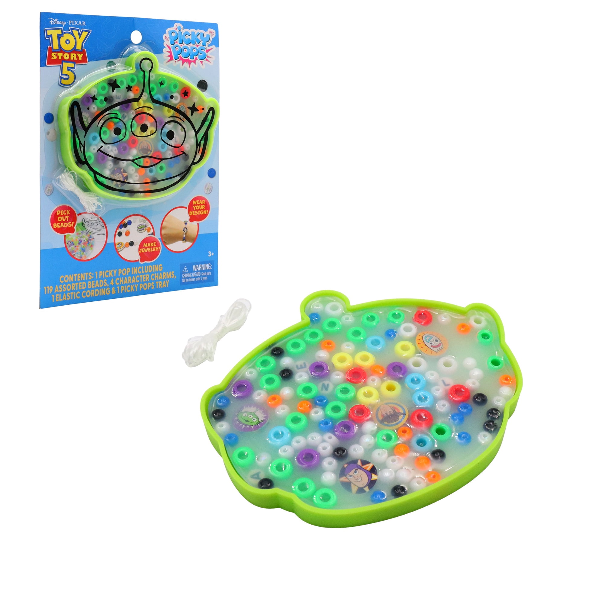 Disney and Pixar Toy Story Picky Pops Activity, Fidget Jewelry Kit with Beads, Charms, and Gel Pad, Ages 3 Years and up