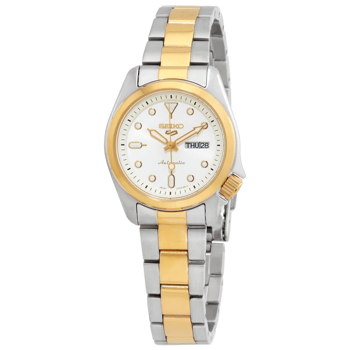 Seiko Silver Crystals Dial Gold-tone Ladies Watch SRZ504P1