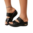 thumbnail image 2 of HAJWOH Orthopedic Casual Sandals for Women Arch Support Summer Flat Sandals Wide Width Slip on Non Slip Sneakers Comfort 2026 Foam Shoes Black 41, 2 of 4