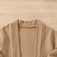 thumbnail image 5 of Toddler Kids Sweaters Open Front Cardigan Outerwear Boys Girls Fall Winter Clothes Long Sleeve Knitted Jackets (5 Years, Khaki), 5 of 6
