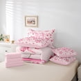 thumbnail image 6 of Manfei Coquette Cherry Bow 7-Piece Bedding Comforter Set For Girl,Pink Initial Letter M Monogrammed King Bedding Sets,Pink Reversible, 6 of 7