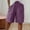 Purple, variant on Bermuda Shorts for Women Knee Length Cotton Linen Wide Leg Gauze High Waisted Casual Vacation Short Pant with Pocket Light Blue L
