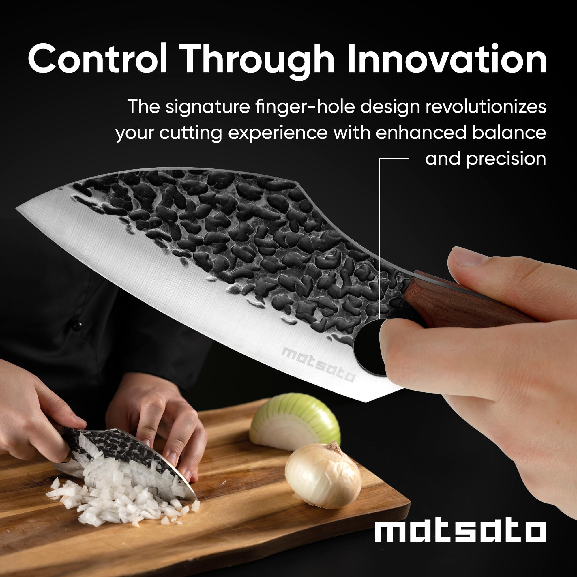 Matsato Chef Knife -  4.53 inches Japanese Steel Chefs Knife for Meat & Vegetables