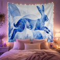 thumbnail image 2 of Hare Captured Dynamic With Leap Pose Ears Held, Mystical Fantasy for Space Lovers, Galaxy Room Decor, Mother's Day Gift, Tapestry Wall Hanging for Bedroom and Dorm, 2 of 7
