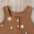 thumbnail image 5 of Odeerbi Baby Girls Clothes Toddler Outfit Summer Polka Dot Vest Button Top Shorts Two Piece Set Brown, 5 of 9