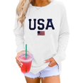 thumbnail image 2 of EIMELI T-Shirts Graphiques Décontractés à Manches Longues pour Femmes, Col Rond, Chandails en Molleton, Pull-Over, Hauts pour Femmes, 2 of 6