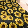 thumbnail image 3 of Black Yellow Sunflower Pattern Blanket,Comfortable Soft Lamb Wool Throw Blanket,All Season,Warm Lightweight Blankets for Sofa Bed Couch Living Room Chair,40"x50", 3 of 4