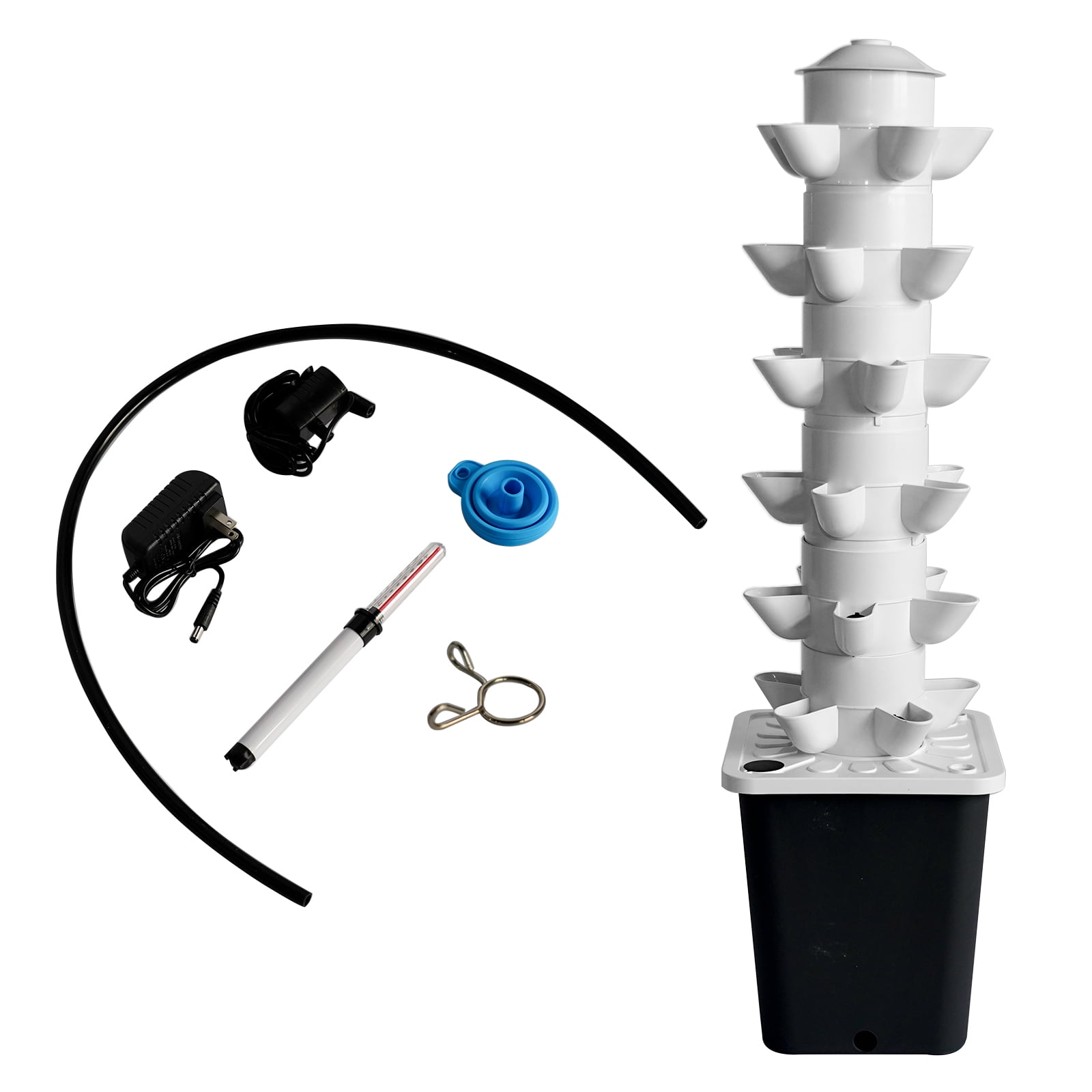 GELUOXI Hydroponic Growing System Outdoor Indoor Vertical Garden Home Gardening System Vertical Garden Planter with Pump and Movable Water Tank Vegetable Plant Gift for Gardening Lover (30-plant)