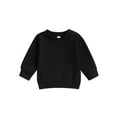 thumbnail image 2 of Loicainy Toddler Baby Boy Girl Solid Color Sweatshirts 6 12 18 24 Months 2T 3T Long Sleeve Crewneck Pullover Fall Tops, 2 of 9