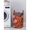 thumbnail image 3 of Vintage Laundry Bag, Flower Silhouettes on a Half Circle Scale Background Spring Blossom Theme, Hamper Basket with Handles Drawstring Closure for Laundromats, 13" x 19", Multicolor, by Ambesonne, 3 of 4
