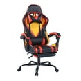 thumbnail image 2 of Gaming Chair Office Chair High Back Computer Chair PU Leather Desk Chair with Footrest, Modern Executive Ergonomic Adjustable Swivel Task Chair with Headrest and Lumbar Support (Yellow), 2 of 8