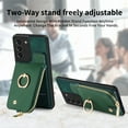thumbnail image 5 of Nalacover Case for Samsung Galaxy S21 Wallet Case with Card Holder & Zipper Pocket, 360° Rotation Ring Kickstand Premium PU Leather Cover, Shockproof Magnetic Button Flip Stand Phone Case,Green, 5 of 9