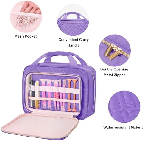 Diamond Painting Storage Containers, 60 Slots Bead Storage Box for Diamond Art Kits Accessories Organizer Case (Only Bottles and Bag) (Purple-2(60 Jars))