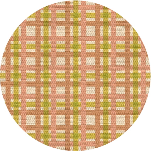 Ahgly Company Indoor Round Patterned Pumpkin Orange Area Rugs, 8' Round