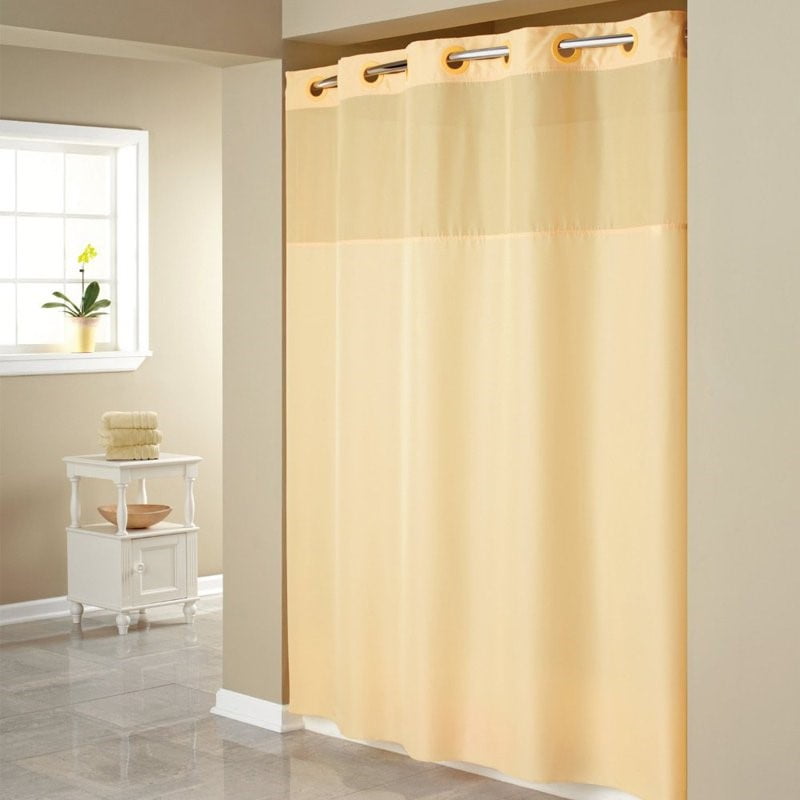 Surefit 71 In. x 74 in. Bright White Hookless Shower Curtain with PEVA Liner