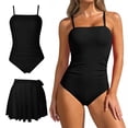 thumbnail image 2 of Erwazi One Piece Swimsuits Set for Women Solid Backless Square Neck Modest Beach Swimwear Bathing Suit, 2 of 7