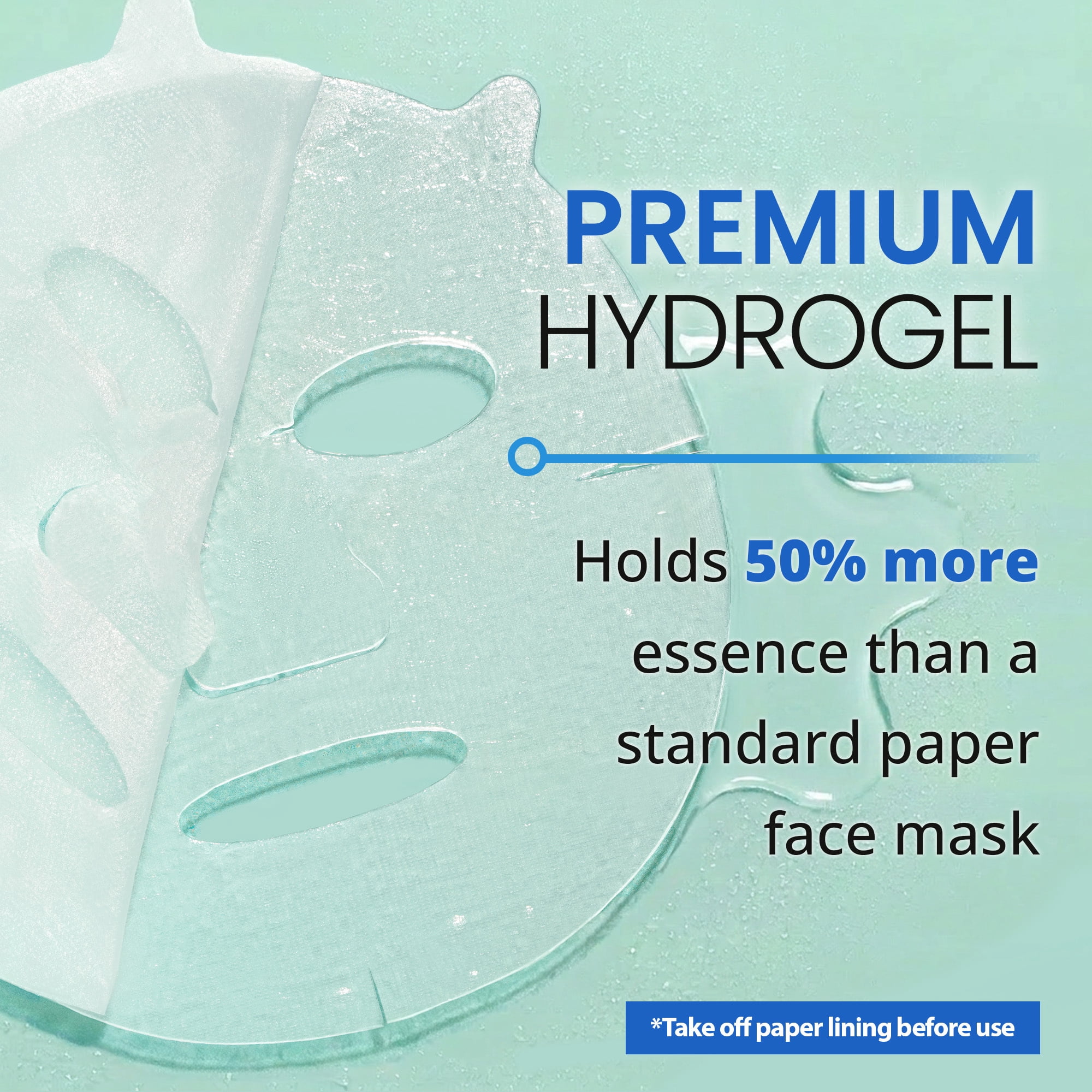 Ebanel 10-Pack Hydrogel Collagen Face Mask, Instant Brightening Hydrating Facial Masks Sheet Mask for Firming, Lifting Anti Aging Anti Wrinkle with Hyaluronic Acid, Peptide, Aloe Vera, Vitamin C & E