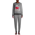 thumbnail image 2 of Secret Treasures Women's and Women's Plus Fuzzy Applique Top and Pants, 2-Piece Pajama Set, 2 of 6