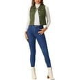 thumbnail image 2 of INSPIRE CHIC Mother's Day Women's Washed Denim Button Sleeveless Vest Jacket with Pockets Army Green XL, 2 of 6