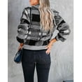 thumbnail image 4 of Sherrylily Women Sweaters Plaid Fuzzy Knit Button Down Long Sleeve Cardigans Pullover, 4 of 6