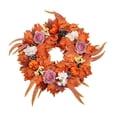 thumbnail image 2 of SHENGXINY Halloween Wreath for Front Door 21.6 in Fall Artificial Maple Leaf Pumpkin Rose Wreaths Home Wall Porch Indoor Decoration, 2 of 6