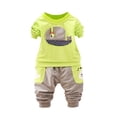 thumbnail image 1 of WEAIXIMIUNG Boys' Suits & Sport Coats Brown Baby Boys Stereoscopic Cartoon Star Tops+ Pocket Pant Outfits Set, 1 of 4