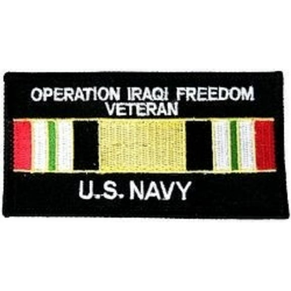 OPERATION IRAQI FREEDOM VETERAN U S NAVY with RIBBON PATCH - Great Color - Veteran Owned Business