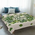 thumbnail image 4 of St Patrick's Day Blanket Soft Cozy Warm Throw Blanket for Couch, Plush Fuzzy Flannel Fleece Blankets for Sofa, Green Shamrock Wreath Love Lucky Beige Bed Blankets Lightweight Gifts for Women, 50"x60", 4 of 9