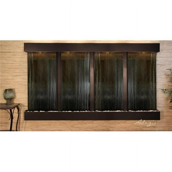 Adagio RFS1540 Regal Falls Square Blackened Copper Silver Mirror Wall Fountain