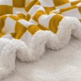thumbnail image 4 of Sherpa Throw Blanket Fleece Blanket with Checkered Pattern Soft Thick Blanket for Couch, Bed, Sofa Luxurious Warm and Cozy for All Seasons (Yellow, 60"x80"), 4 of 6