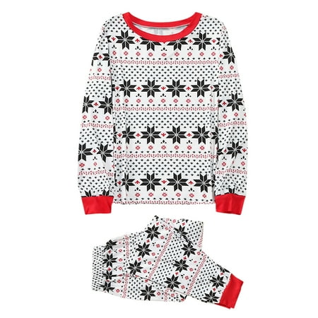 

Wilucolt Pajamas for Family Long Sleeve Winter Fall Warm Christmas Printed Home Wear Two piece Dad Mens Pajama Set